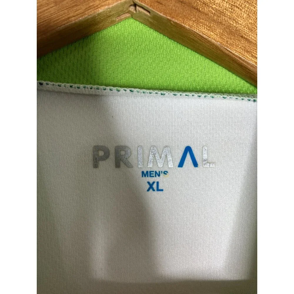 Primal Men's XL Skagit Bank Cycling Jersey Green White